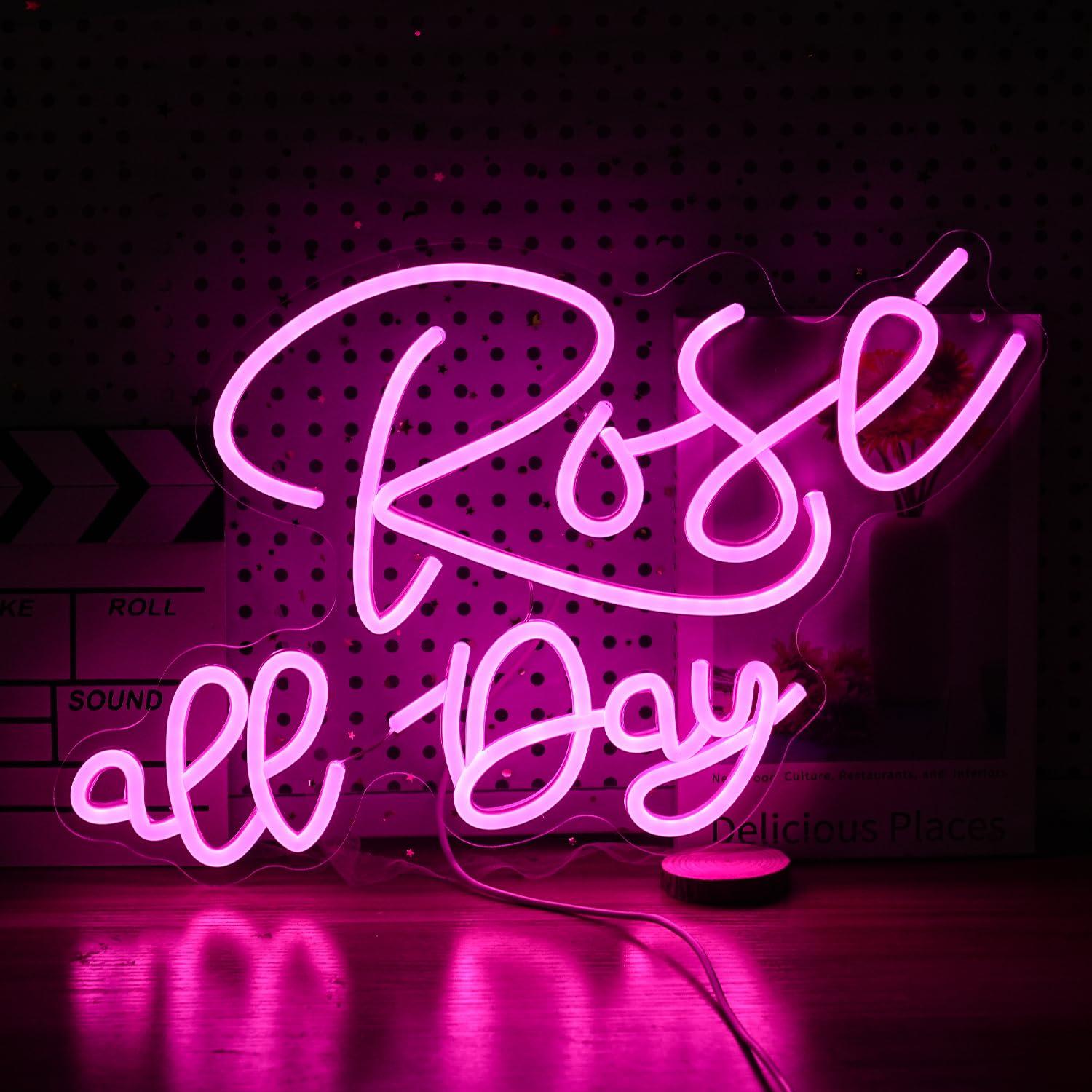 Neon Sign Party - ป้ายไฟนีออนรูปดอกกุหลาบ ปรับความสว่างได้ ไฟ LED นีออน สำหรับตกแต่งห้องนอน