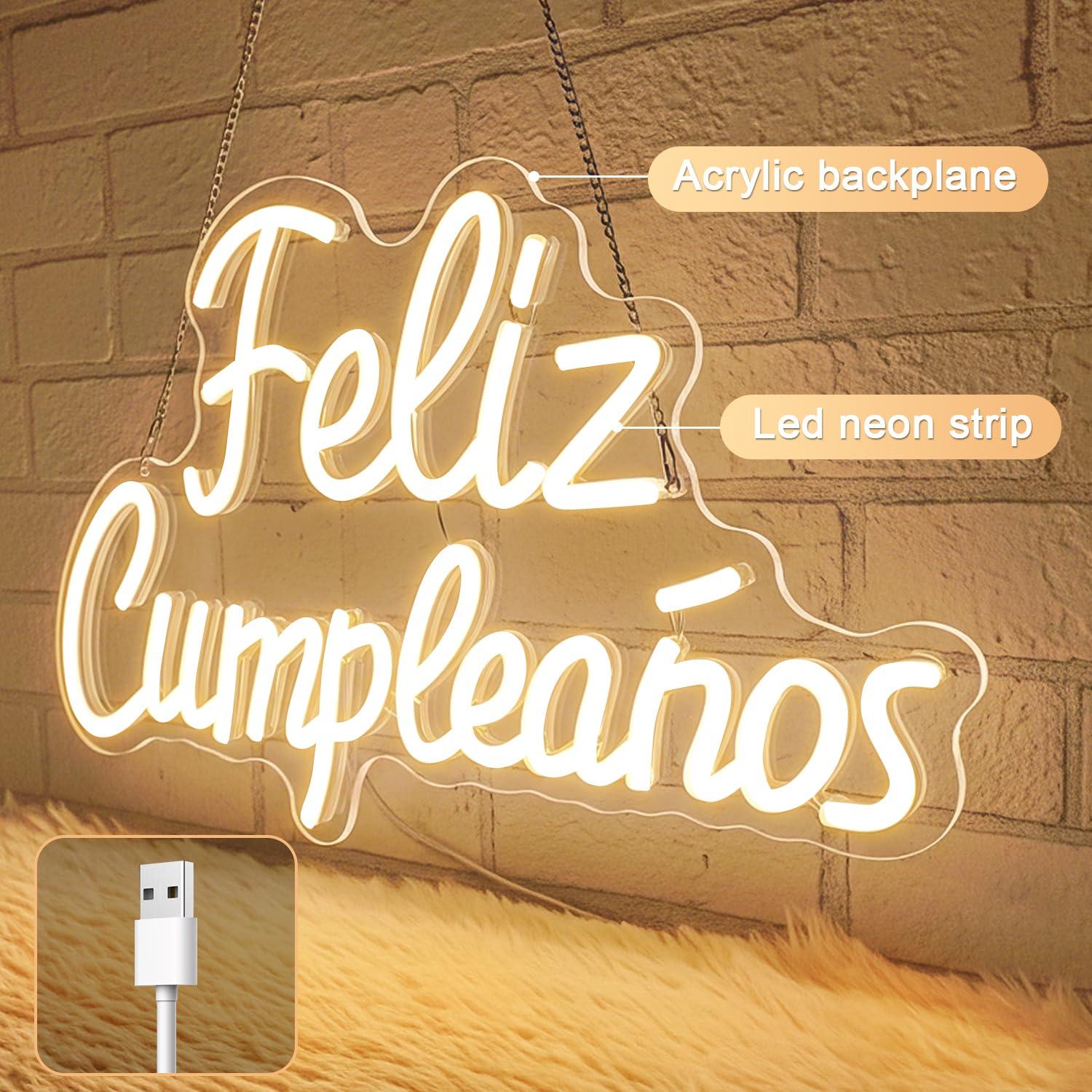 ป้ายไฟนีออน Feliz Cumpleanos ไ - Neon Sign Party บทวิจารณ์และราคา