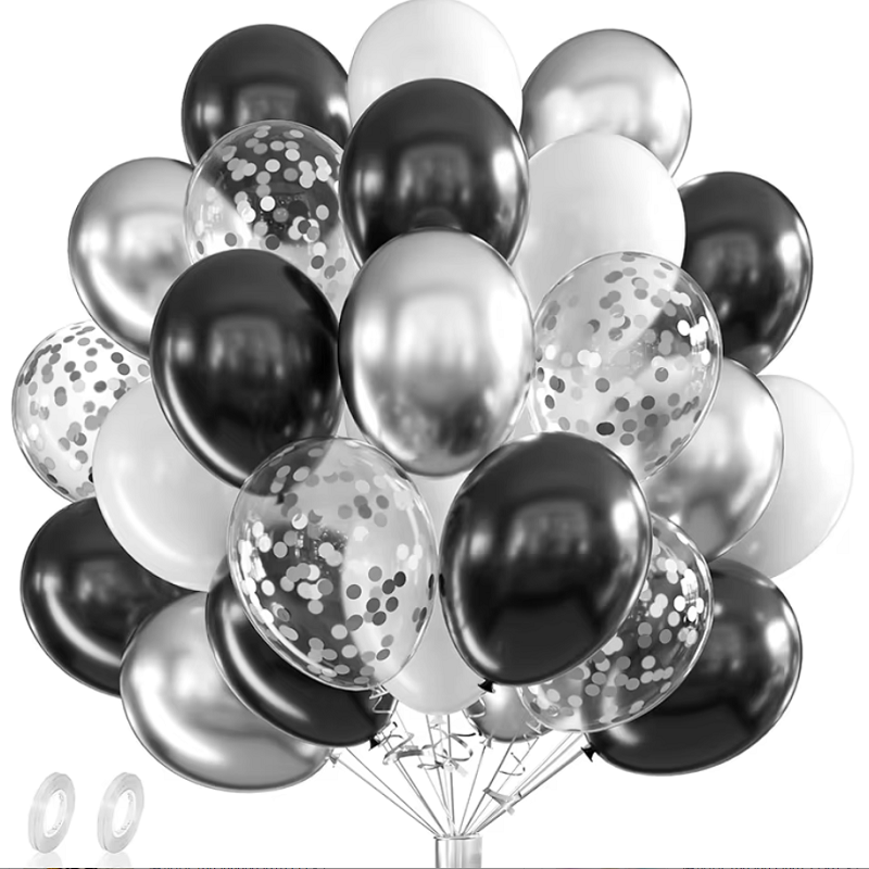 ลูกโป่งลาเท็กซ์สีเงิน ดำ ขาว ล - Balloon Pump Hand บทวิจารณ์และราคา