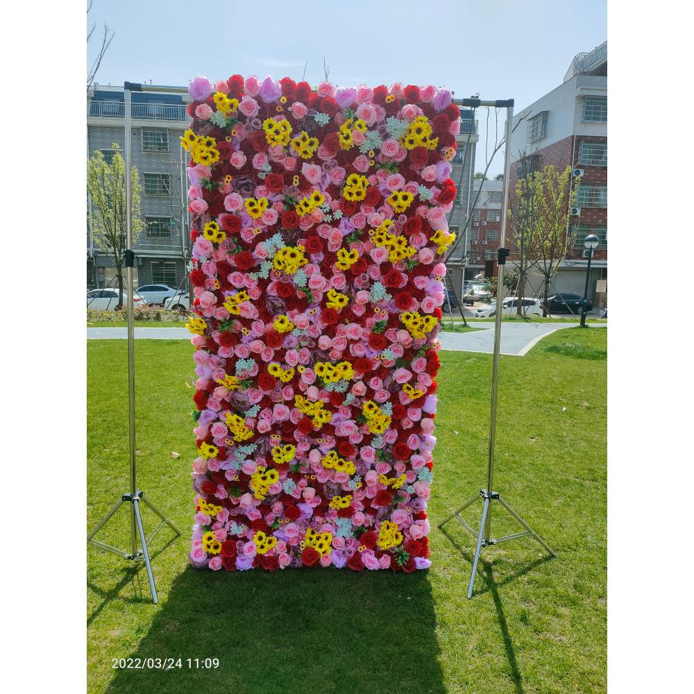 ฉากหลังดอกไม้สีแดงสำหรับงานแต่ - Flower Wall Panel บทวิจารณ์และราคา